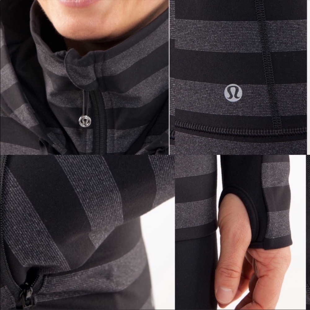 Lululemon gray black macro striped stride jacket 6 - Picture 2 of 8